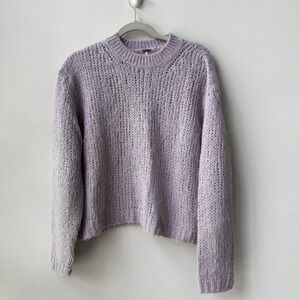 Free People Lilac Long-Sleeve Open Weave Alpaca Sweater - SZ XS